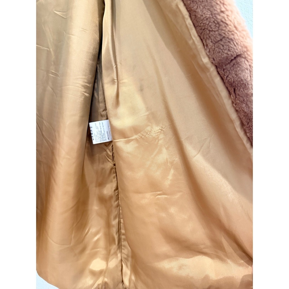 Carven Paris Faux Fur Embellished Arrow Coat Camel Brown Size 38 S/M Luxury - Picture 13 of 13